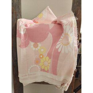 70s Flower Power Cotton Fabric: Susuki Jonelle Duracolour, Pink & Yellow